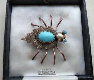 Rare Antique Vintage Art Deco 1920s Unusual Czech Neiger? Spider Brooch Pin Gift