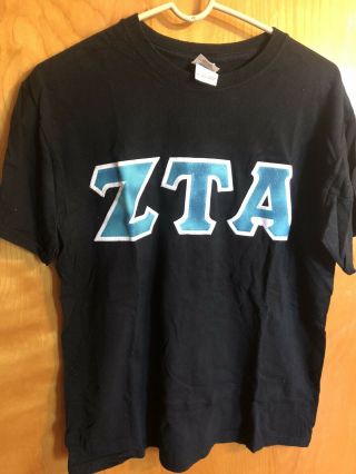 Two Zeta Tau Alpha Zta Block Letter T - Shirts Sorority,  Fraternity,  Size Medium
