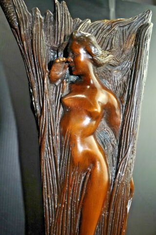 Vintage Art Deco Bronze Colored Metal Vase Figure Nude Woman Lady Vase Figurine