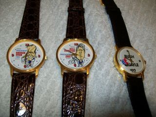Three 1992 Presidential Election Wristwatches Bush Clinton Quayle