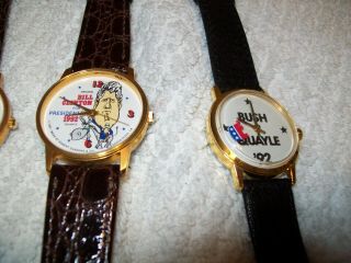 Three 1992 Presidential Election Wristwatches Bush Clinton Quayle 3