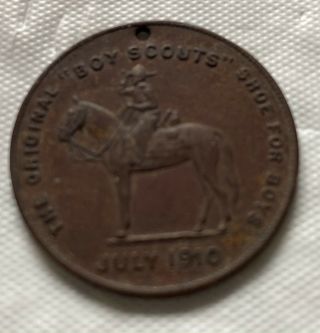 Vintage Excelsior Shoe Co.  Portsmouth O.  Boy Scout Coin Good Luck 1910