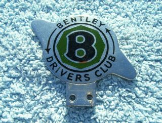 Vintage 1950s Bentley Drivers Club Car Badge - Early Bumper Emblem/mascot
