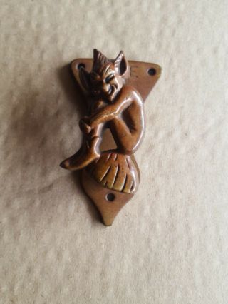 Vintage Collectable Brass Lucky Cornish Pixie Door Knocker Small Size.