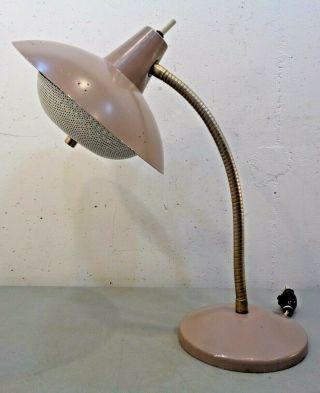 Vintage Mid Century Modern Atomic Flying Saucer Ufo Space Age Desk Table Lamp