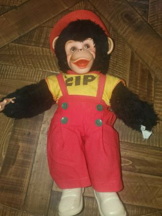 Vintage Rushton Zip Chimp Monkey Howdy Doody Rubber Face 16” All