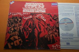 Haitink Shostakovich Symphony No.  2 Dutch Ed1 Decca Digital Stereo 