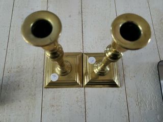 Vintage Pair Signed Rostand Brass Candlesticks Candle Holders 8.  25 " Tall B - 11