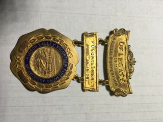 Delegate Badge To 1907 Hudson Valley Volunteer Firemens Convention