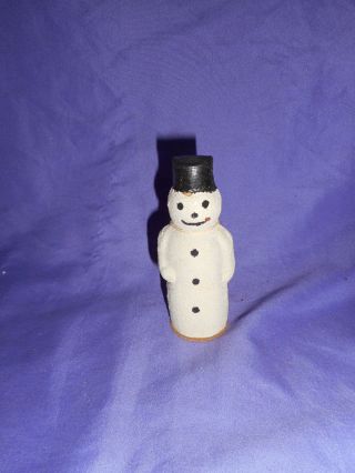 Vintage Made In Germany Christmas Snowman Ornament Candy Container Paper Mache 