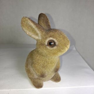 Vintage Josef Originals Furry Flocked Fuzzy Easter Bunny Rabbit Japan Mcm