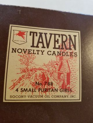 Mobil Gas Socony Vacuum Oil Co.  Tavern Novelty Candles Mib 4 Girls