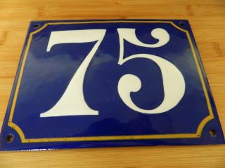Authentic French Enamel House / Door Number 75