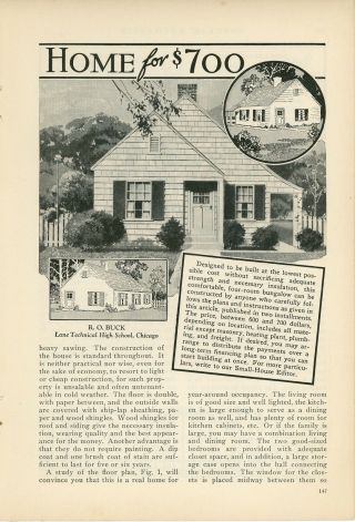 1933 How To Build House Home For $700 Building Plans Blueprints Construction