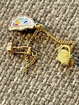10k Gold Bfcl Rainbow Girls 3 Piece Pin (gavel And Pot Of Gold) Masonic Order