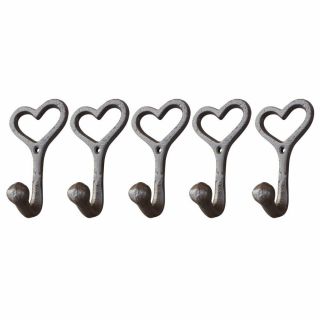 Love Style Cast Iron Wall Coat Hooks Hat Hook Hall Tree 4 1/2 " Brown Gg007