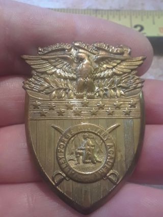 Valley Forge Military Academy Brass Hat Badge And Book