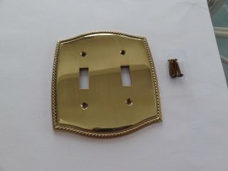 Vintage Solid Brass Broadway Supply Co Double Switch Cover Made In Portugal