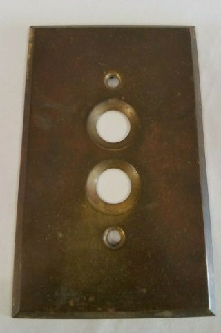 Vintage Brass Single Push Button Light Switch Plate Cover