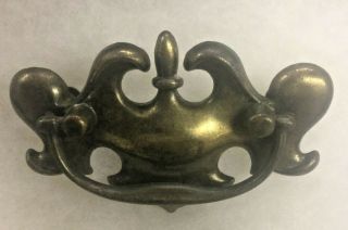 Vintage Bat Wing Brass Drop Bail Drawer Pull With Screws 3 " Center To Center