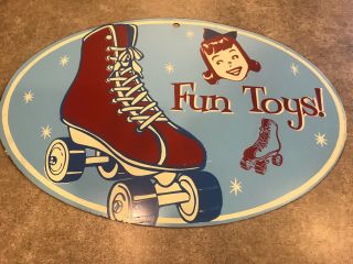 Fun Toys Retro Skates Tin Sign Vintage Metal Plaque Wall Decor 50s Roller Derby