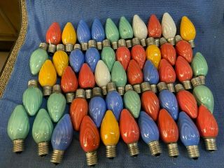 50 Vintage Inside Paint Christmas Lights Ge Swirl Flame C - 9 Bulbs Usa