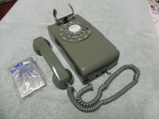 1961 Green Western Electric Bell System 554 Rotary Wall Telephone - Restored - Vtg