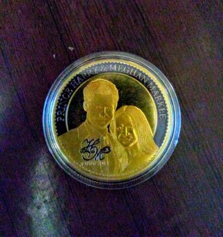 Prince Harry And Meghan Markle Royal Wedding Commemorative Coin Medal From Uk