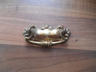 Reclaimed Old Vintage Small Brass Drawer Drop Handle
