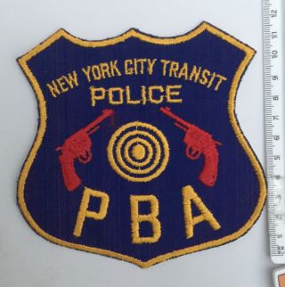 York City Transit Police Pba Large Old Cheesecloth Shoulder Patch