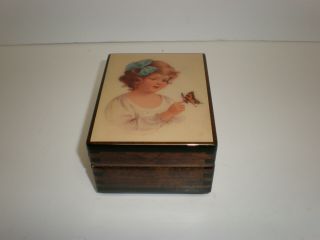 Vintage American Music Box Co Usa Reuge Wood Swiss Music Box - Fascination Waltz