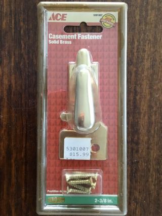 Ace Hardware Casement Window Fastner Solid Brass 2 3/8” In Package
