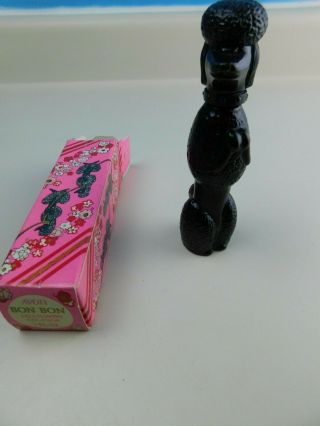 Vintage Avon Bon Bon Field Flowers Cologne Black Poodle Decanter w/Box 2