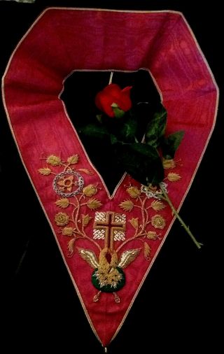 Vintage Rose Croix 18th Degree Collar SIMPLY THE VERY BEST Quality and Design 3