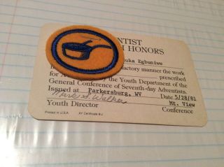 1981 Vintage Seventh Day Adventist Youth Honors Pathfinders Patch Cooking