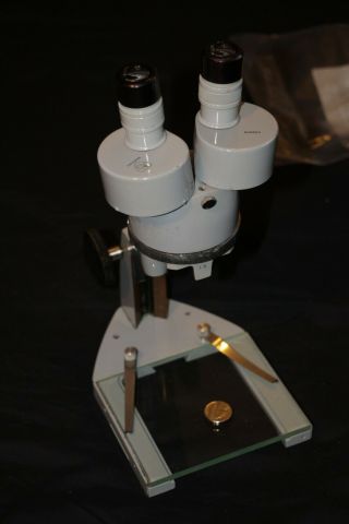 Reconditioned Vintage AO Spencer STEREO Microscope.  10X and 20X.  Solid Brass 2