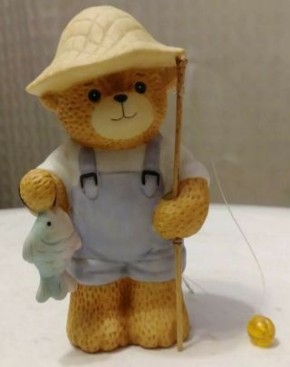 Enesco Lucy And Me Bear 1985 Lucy Rigg Fisherman Bear