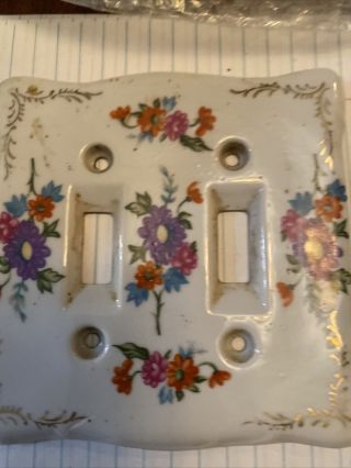 5 Vintage Porcelain Light Switch Covers