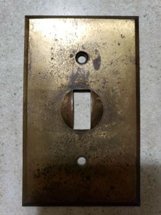 Vintage Antique Brass Light Switch Cover,  Very Worn,  See All Pics,  Salvage
