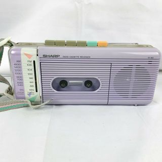Vintage 80s Sharp Qt - 5 L Lavender Am/fm Radio Cassette Recorder Stranger Things