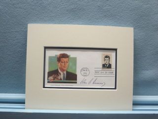 President John F.  Kennedy And The First Day Cover Of His Own Stamp