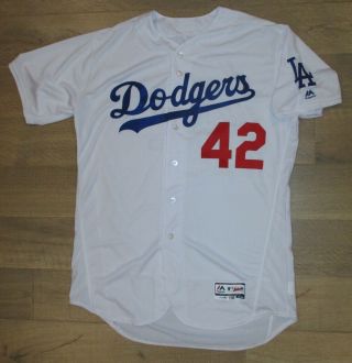Jackie Robinson Day Team Issued 2017 Dodgers White Home 42 Jersey Sz 50 Vintage