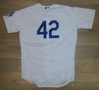 JACKIE ROBINSON DAY Team Issued 2017 DODGERS White HOME 42 JERSEY Sz 50 Vintage 3