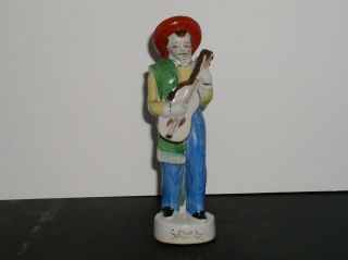 Occupied Japan Porcelain Mexican Man With Sombrero And Guitar Vintage Figure