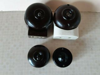 3 Vintage Bakelite 1 Plastic Light Switches,  5 Ceramic Vitreous Fitti