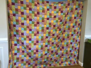 Vintage Hand Sewn Quilt - King Size - 89x104