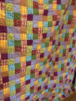 vintage hand sewn quilt - King Size - 89x104 3