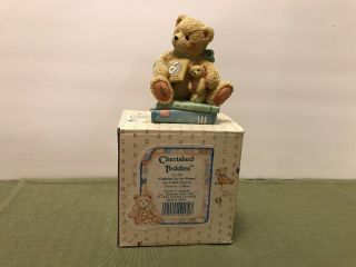 Cherished Teddies Bear Age 6 " Chalking Up Six Wishes " 1992 Birthday Books