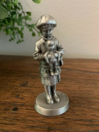 Norman Rockwell Pewter Figurine Girl Holding Baby Dave Grossman Designs 1980