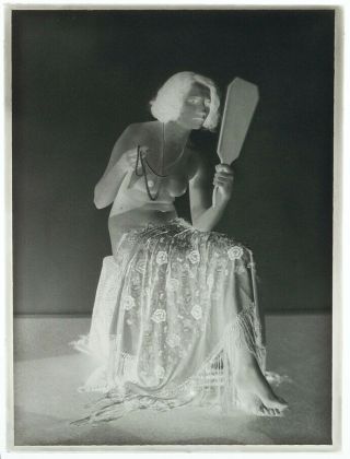 Rare Vintage 1920s Nude,  Glass Negative,  6 1/2 " X 4 3/5 "